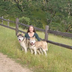 Kathy Richards - Kathy & her Siberian Huskies
