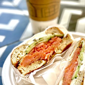 Labyrinth - Everything Bagel with Smoked Salmon and Cream Cheese, hot Dirty Taro - Bagels Near Me - McAllen, Texas Labyrinth - Everything Bagel with Smoked Salmon and Cream Cheese, hot Dirty Taro - Bagels Near Me - McAllen, Texas