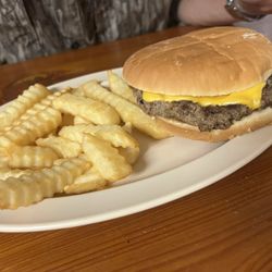 Mickey's Drive Inn - Cajun jumbo burger and fries