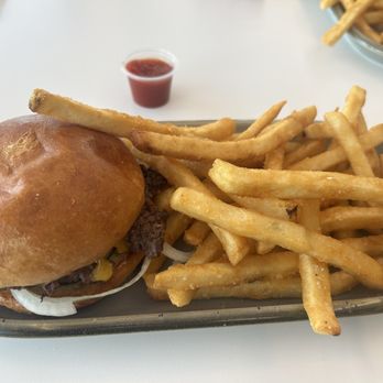 Sora Eatery - My dish: smash burger with fries - Burgers Near Me - Lakeland, Florida Sora Eatery - My dish: smash burger with fries - Burgers Near Me - Lakeland, Florida