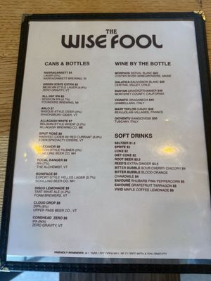 Menu photo 3 The Wise Fool Burlington, VT Menu photo 3 The Wise Fool Burlington, VT