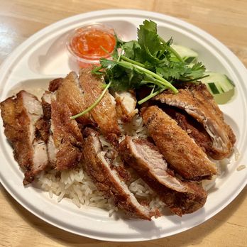 HUNGRY BOY Thai Cafe' - Kao Mun Gai Tod (Fried Chicken Rice) (Come with original Ginger Rice) - Thai Near Me - Fountain Valley, California