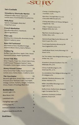 Menu photo 6 SURV Restaurant Easton, PA
