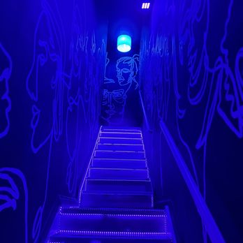 Upstairs Cocktail Bar - Entry staircase - Cocktail Bars Near Me - Queens, New York Upstairs Cocktail Bar - Entry staircase - Cocktail Bars Near Me - Queens, New York