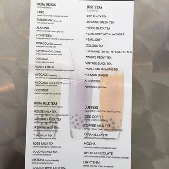 Pong's Boba Tea - Menu - Ice Cream & Frozen Yogurt Near Me - Tallahassee, Florida