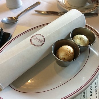 Char Restaurant - Bread and butter with butter pecan butter and blue cheese and chives butter - Seafood Near Me - Memphis, Tennessee