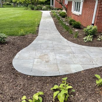 Suburban Lawn - a walkway in a residential neighborhood - Landscaping Near Me - Elburn, Illinois Suburban Lawn - a walkway in a residential neighborhood - Landscaping Near Me - Elburn, Illinois