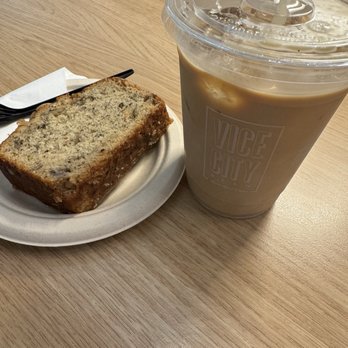 Vice City Bean Brickell - banana bread & vanilla iced latte - Coffee Roasteries Near Me - Miami, Florida Vice City Bean Brickell - banana bread & vanilla iced latte - Coffee Roasteries Near Me - Miami, Florida