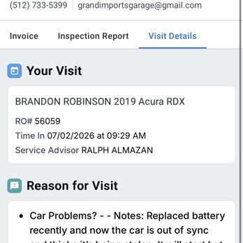 Grand Imports - Proof that I exist and I'm a customer - Auto Repair Near Me - Austin, Texas