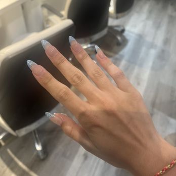 Pro Nails & Spa - Blue marbled tip gel x nails - Nail Salons Near Me - Costa Mesa, California Pro Nails & Spa - Blue marbled tip gel x nails - Nail Salons Near Me - Costa Mesa, California