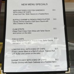 Wellington's Soup/Lobster Shack - Menu specials