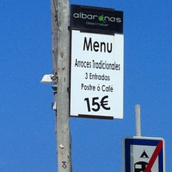 Albaranas - Cartel menú