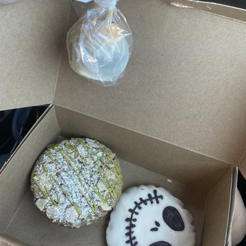 The Caring Kitchen - Almastachio Cookie, Jack Skellington sugar cookie, pumpkin cake pop - Desserts Near Me - Rancho Cordova, California