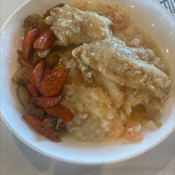 The Parrot - Haddock with shrimp risotto- a mess even if the fish weren't bad. - Seafood Near Me - Hull, Massachusetts The Parrot - Haddock with shrimp risotto- a mess even if the fish weren't bad. - Seafood Near Me - Hull, Massachusetts