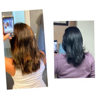 Kenny Le Salon - Left is the hack job. Right is Kenny's work. - Hair Salons Near Me - Vallejo, California Kenny Le Salon - Left is the hack job. Right is Kenny's work. - Hair Salons Near Me - Vallejo, California