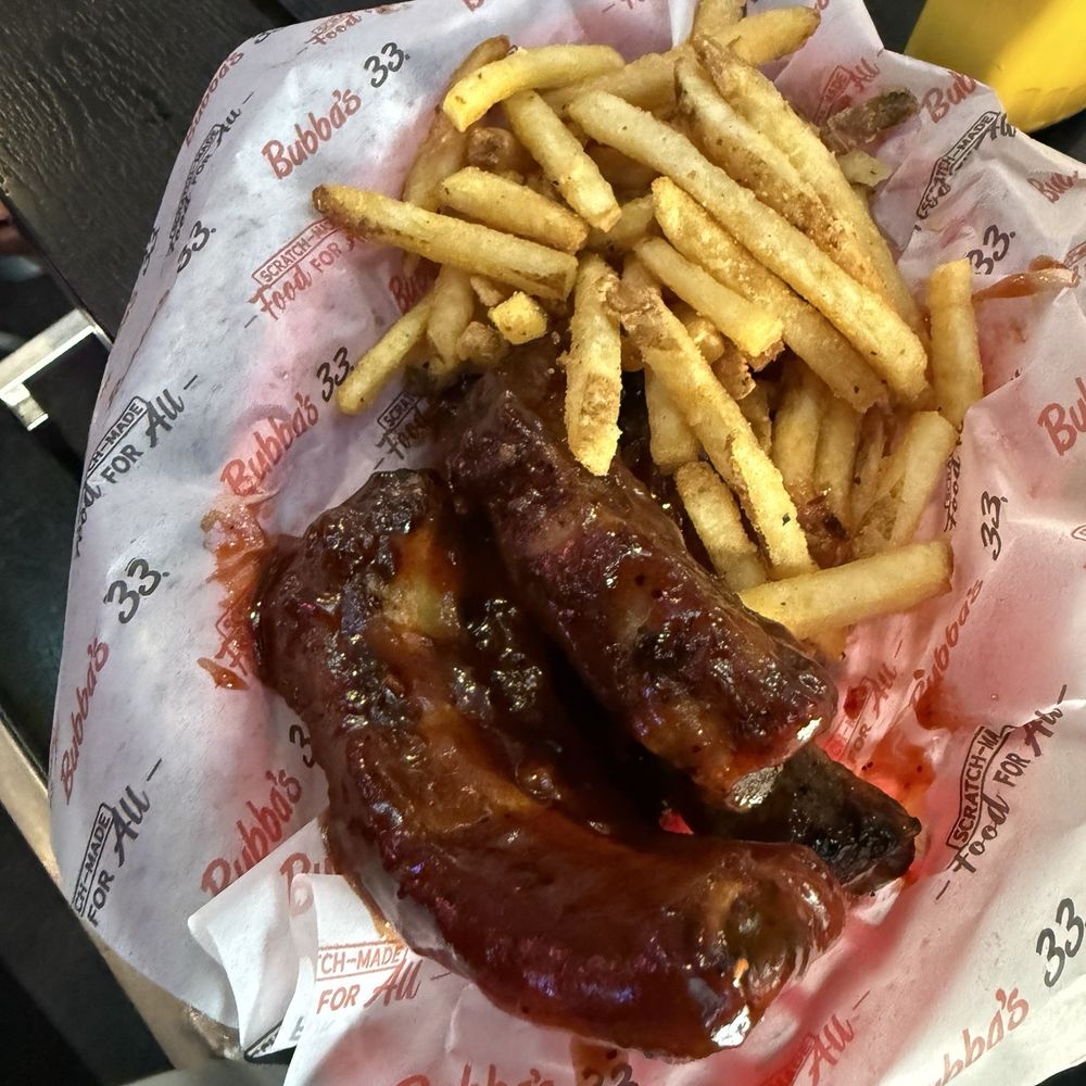 Bbq ribs fries appetizer