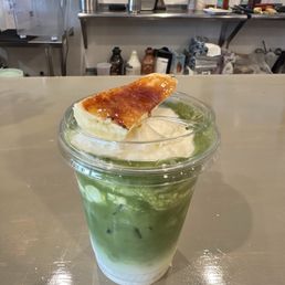 Double banana matcha milk tea Double banana matcha milk tea