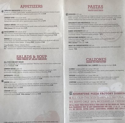 Menu photo 8 Pizza Factory Portola, CA Menu photo 8 Pizza Factory Portola, CA