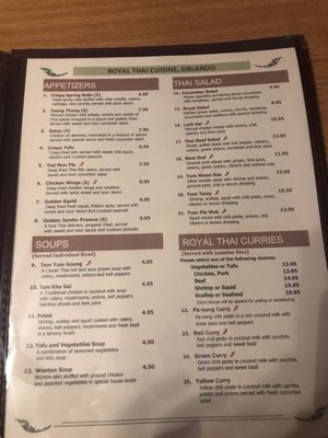 Menu photo 8 Royal Thai Restaurant Orlando, FL