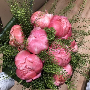 George J Brooks Florist - Six peonies in a shade of coral that I'd never seen before - Florists Near Me - Brattleboro, Vermont George J Brooks Florist - Six peonies in a shade of coral that I'd never seen before - Florists Near Me - Brattleboro, Vermont
