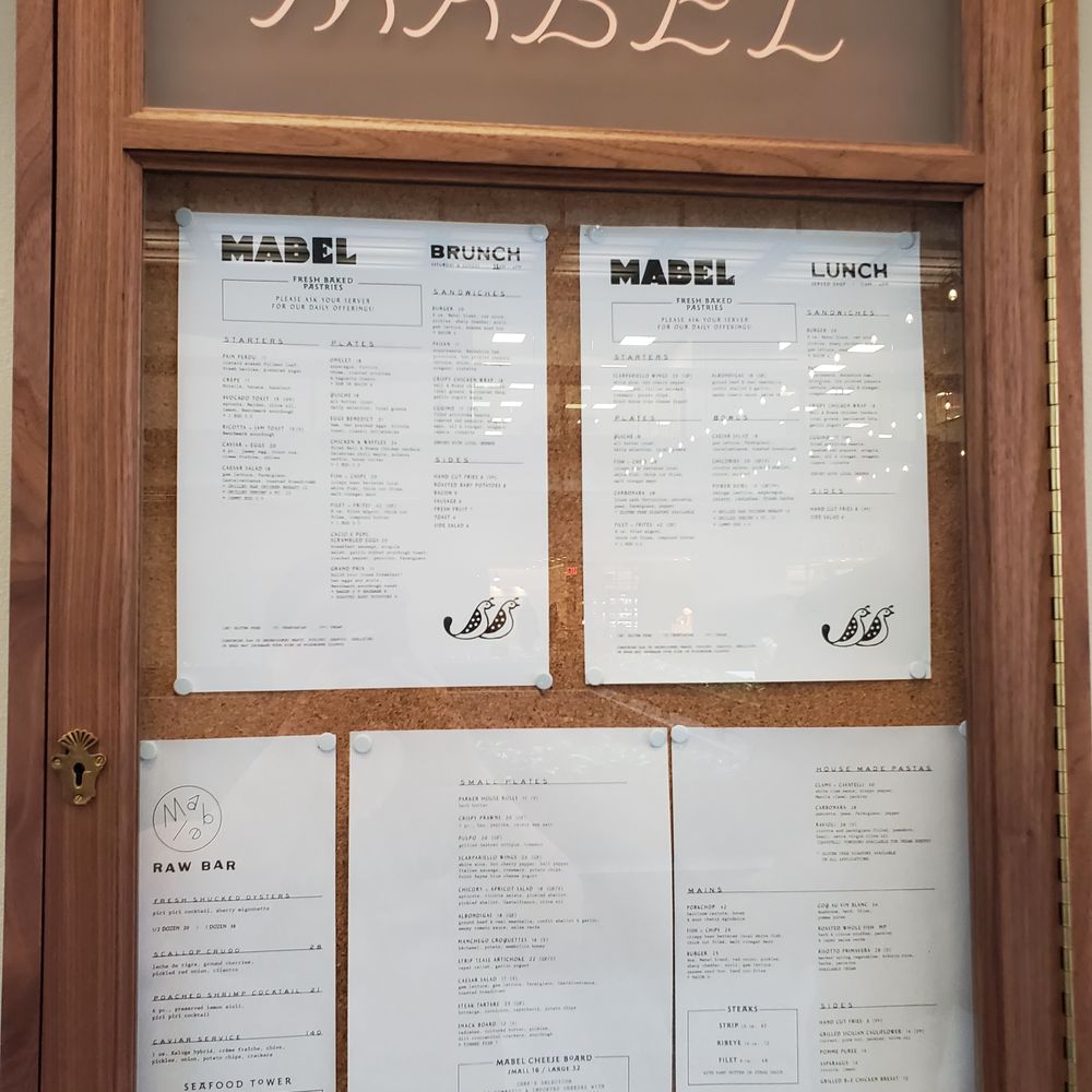 Mabel - Full Menu from outside the restaurant - Modern European Near Me - Holmdel, New Jersey Mabel - Full Menu from outside the restaurant - Modern European Near Me - Holmdel, New Jersey
