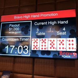 Rivers Poker Room - High hand promo.  Beat that for $1K.  Yeah right.