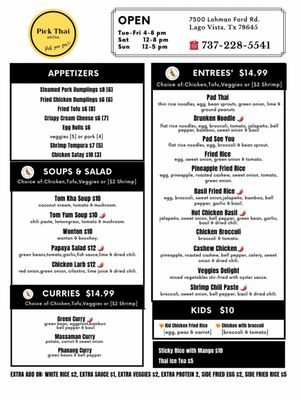 Menu photo 1 Pick Thai Lago Vista, TX Menu photo 1 Pick Thai Lago Vista, TX