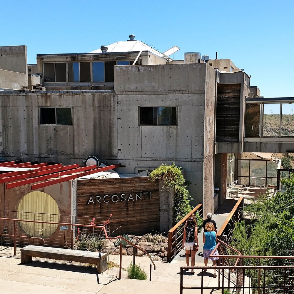 Arcosanti - View of the main building entering from the parking lot. - Tours Near Me - Mayer, Arizona