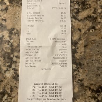 Tacos & Tequila Cantina - Our corrected bill - Tex-Mex Near Me - Cape Coral, Florida Tacos & Tequila Cantina - Our corrected bill - Tex-Mex Near Me - Cape Coral, Florida