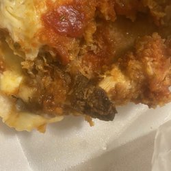 Mig's Pizza Castle - The only piece of Chicken in the sandwich...