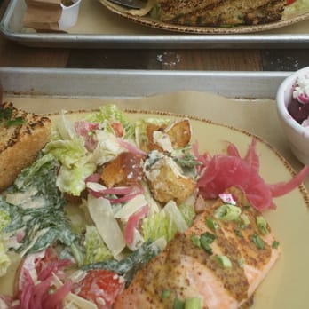 Urban Plates - Cesar salad with Salmon, and their Beet salad!! - New American Near Me - Carlsbad, California Urban Plates - Cesar salad with Salmon, and their Beet salad!! - New American Near Me - Carlsbad, California