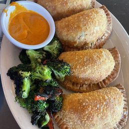 Corn And Black Bean Empanadas, Blackened Broccoli
