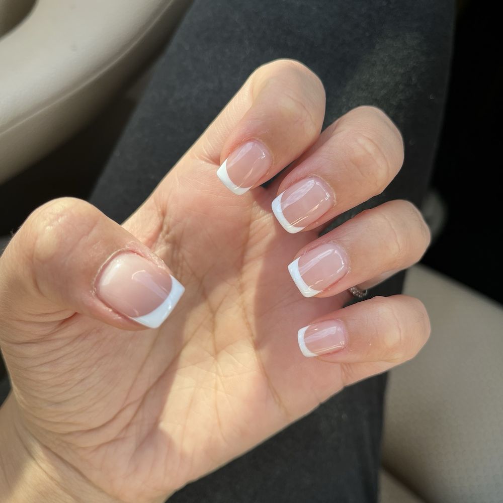 Forever Nails & Spa - Short hard gel French tip - Nail Salons Near Me - Costa Mesa, California Forever Nails & Spa - Short hard gel French tip - Nail Salons Near Me - Costa Mesa, California