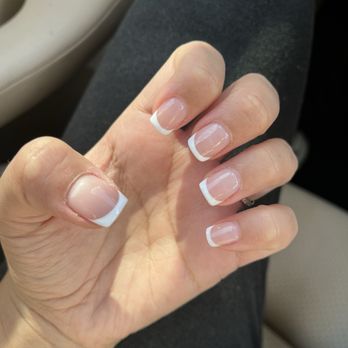 Forever Nails & Spa - Short hard gel French tip - Nail Salons Near Me - Costa Mesa, California