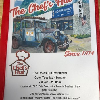 The Chef's Hut - Menu - Breakfast & Brunch Near Me - Boise, Idaho