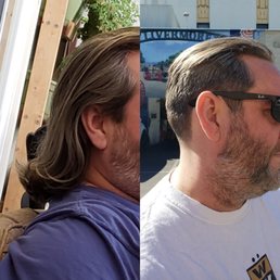 The Dude finally cut his quarantine hair!! Thank you Livermore barber! I love it!