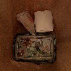 China Star - I took out the quart of wonton soup, I'm sitting in a motel room, am I blind or is there no way for me to eat this except with my hands?