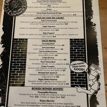 Ruby Soho’s - Menu - Bars Near Me - Lindenhurst, New York