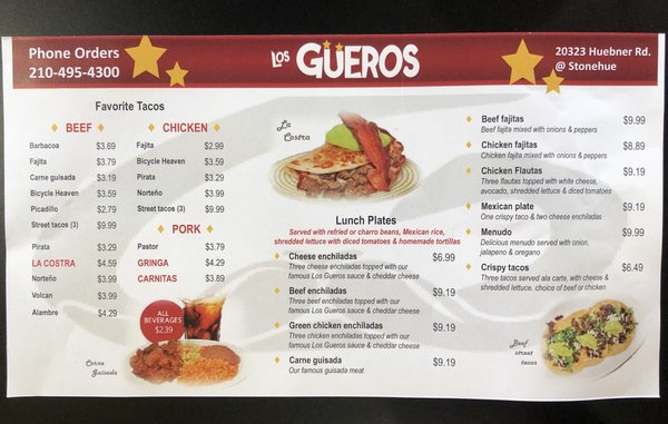 Menu photo 4 Los Tacos Gueros San Antonio, TX Menu photo 4 Los Tacos Gueros San Antonio, TX