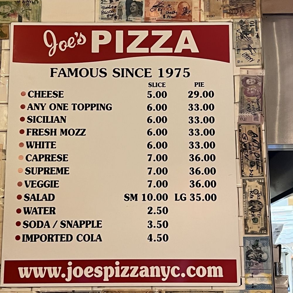 Joe's Pizza - Menu - Pizza Near Me - Miami, Florida