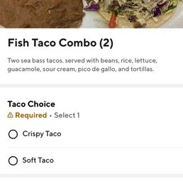 How tacos are listed on DoorDash How tacos are listed on DoorDash