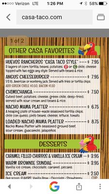 Menu photo 6 Casa Taco Albuquerque, NM