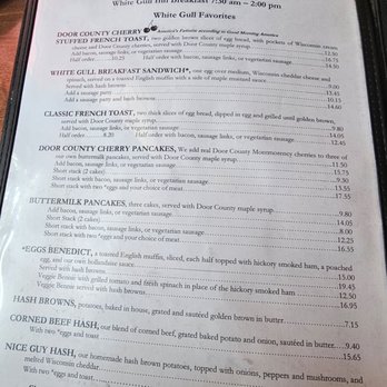 White Gull Inn - Breakfast menu - Bed & Breakfast Near Me - Fish Creek, Wisconsin White Gull Inn - Breakfast menu - Bed & Breakfast Near Me - Fish Creek, Wisconsin