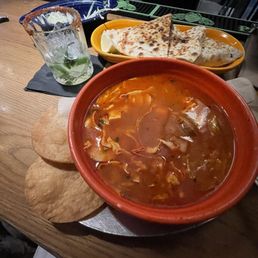 Outstanding pozole, quesadilla and a spicy margarita .. Outstanding pozole, quesadilla and a spicy margarita ..