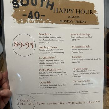 South 40 - Happy hour menu - Bars Near Me - Reno, Nevada South 40 - Happy hour menu - Bars Near Me - Reno, Nevada