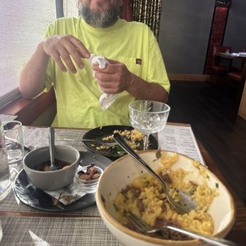 Sabio on Main - Olives, saffron risotto. A happy man. - New American Near Me - Pleasanton, California Sabio on Main - Olives, saffron risotto. A happy man. - New American Near Me - Pleasanton, California