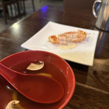 Sushi Q - Elkridge - Miso soup and imitation crab meat appetizers come with order - Japanese Near Me - Elkridge, Maryland Sushi Q - Elkridge - Miso soup and imitation crab meat appetizers come with order - Japanese Near Me - Elkridge, Maryland