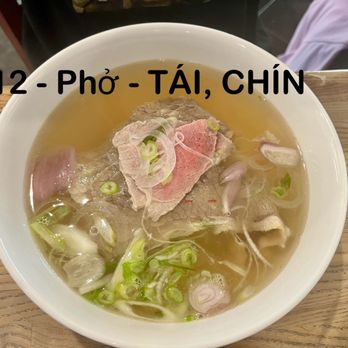 Pho Thien Phat - #12 - Phở - TÁI, CHÍN - Just has slices of eye round steak and well done brisket - Vietnamese Near Me - Cary, North Carolina Pho Thien Phat - #12 - Phở - TÁI, CHÍN - Just has slices of eye round steak and well done brisket - Vietnamese Near Me - Cary, North Carolina