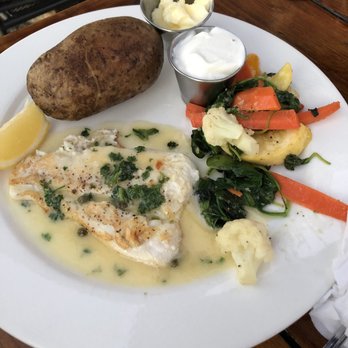 Blue Sky Bistro - Pacific Catch (Fish of the day was Halibut) - Seafood Near Me - Morro Bay, California Blue Sky Bistro - Pacific Catch (Fish of the day was Halibut) - Seafood Near Me - Morro Bay, California