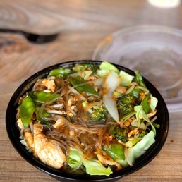 a bowl of noodles with meat and vegetables a bowl of noodles with meat and vegetables